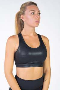 Sports Bras: Radiance Gloss Black Racerback Sports Bra
