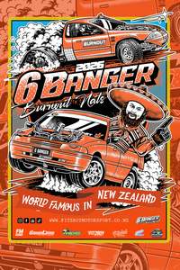 2026 6 Banger Event Flag - Portrait
