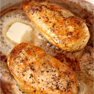 Pan-seared FR chicken