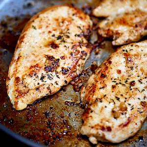 Pan-seared FR chicken