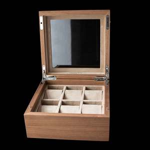 Watch Box - Tawbury Grove 6 Slot with Glass Lid - Walnut Wood