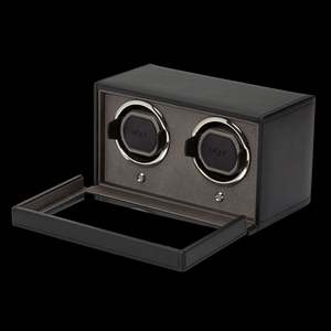 Watch Boxes: Wolf - Double Cub Winder with Cover Black