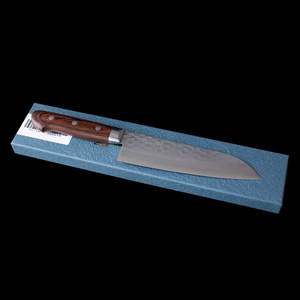 Hand Forged Japanese - Seisuki Hammered Santoku with Mahogany Handle 165mm