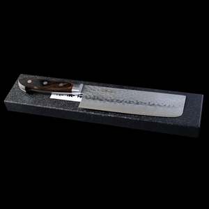 Hand Forged Japanese - Seisuke AUS8 Hammered Nakiri 165mm with Brown Pakka Wood Handle