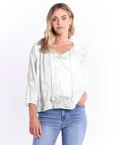 Betty Basics | Embroidery Blouse | White