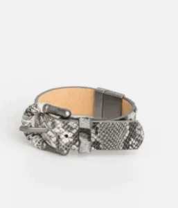 Jewellery: Stella + Gemma | Bracelet | Buckle Gun Grey Snake