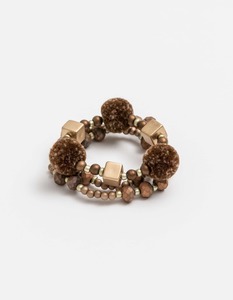 Jewellery: Stella + Gemma | Beads With Choco Pompoms | Bracelet