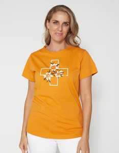 Stella Gemma Tees: Stella + Gemma | Tee | Caramel Floral Cross