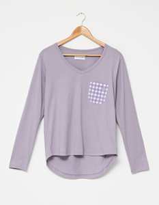 Stella + Gemma | Long Sleeve Tee  | Lavender Gingham