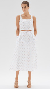 Staple The Label: Staple The Label | Freya Crop Bodice | Natural/White Pokadots