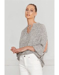 Tops: Fate + Becker | Nightbird Top | White Animal