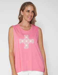 Stella + Gemma | Tank | Bubblegum Tangle Cross