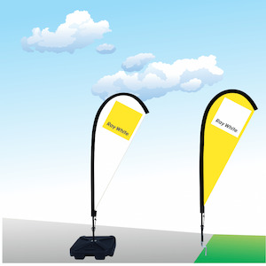 Raywhite Flags: Ray White Flag  - Small Teardrop Flag Kitset