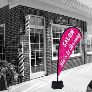 Ready Made Teardrop Flags: Ready-made SALON Flag, Small Teardrop Kitset