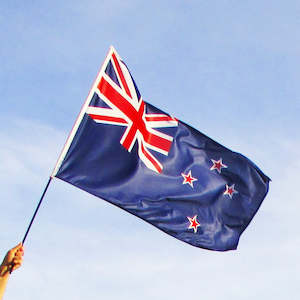 Nz Flags Buntings: Large Hand-held New Zealand Flag 1200x600mm