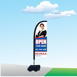 Real Estate Flags: Remax OPEN Flag - Custom Small Feather Flag Kitset