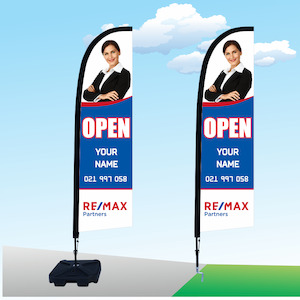 Real Estate Flags: Remax OPEN Flag - Custom Large Feather Flag