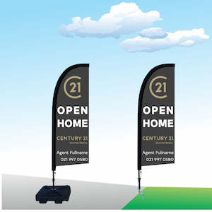 Real Estate Flags: Century 21 Open Home Flag - Small Feather Flag Kitset