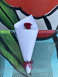 EV06 SINGLE RED ROSE BOUQUET - Flavells Floral Boutique