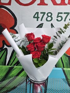 EV27 Red Rose half dozen 6stems - Flavells Floral Boutique