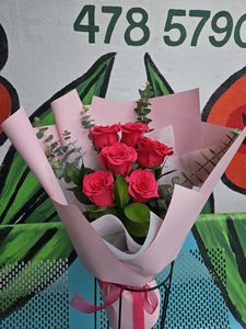 EV26 Hot pink half dozen 6 stems - Flavells Floral Boutique