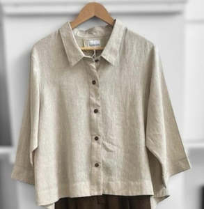 Tops: Flaxbloom Pandora Shirt: Natural Linen