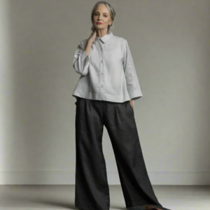 Danube Wide Leg Trousers  in Charcoal