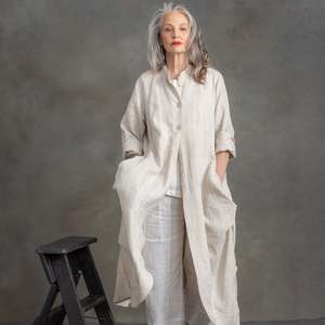 Magali Coat in Natural Linen