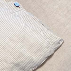 Duvet Cover Set in Reversible Natural Flax Stripe/ Natural