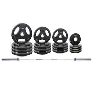 Weights Equipment: Armortech 170kg Olympic Rubber & Barbell Package