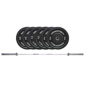 80KG Black Bumper & Barbell Package