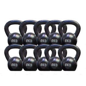 Clearance Bundle: 10 x 6kg Cast Iron Kettlebells