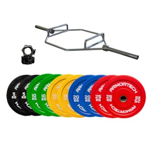 Bumper Bar Packages: 175kg Colour Bumper & Hex Trap Barbell Package