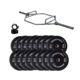 225kg Black Bumper & Hex Trap Barbell Package