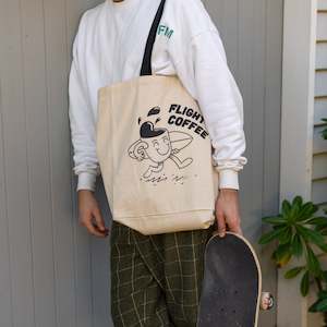 Merch: Mug Guy Tote Bag Beige