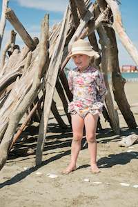 Girls Togs: Girls long sleeve togs - Blue vintage