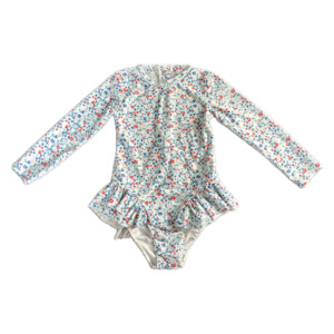 Girls long sleeve togs - Blue small floral