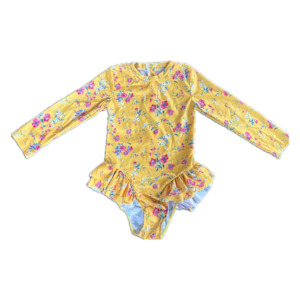 Girls long sleeve togs - Yellow floral
