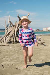 Girls long sleeve togs - Pink Flamingo’s