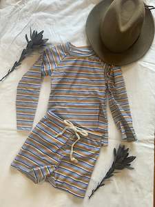 Boys 2 piece togs - Mustard & Blue