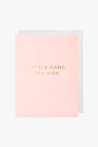 Blush Insta: Little Card Big Kiss Pink Small Greeting Card