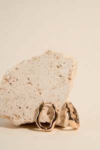 Stocking Fillers Under 20: Oval Wavy EOL Chunky Gold Hoop Earrings