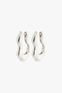 Pilgrim Jewellery: Loulia Wavy Silver Recycled Hoop Earrings