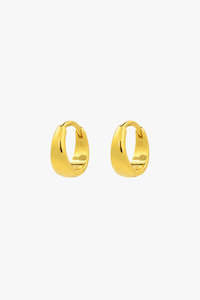 Brie Leon: Curved Solid Sleeper 18k Gold Plated Hoop Earrings