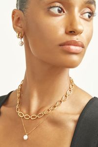 Brie Leon: Lila Pearl 18k Gold Plated 45cm Chain Pendant Necklace