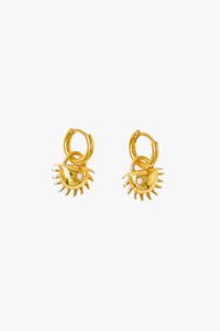 Brie Leon: Solida Charm 18k Gold Plated Huggie Earrings
