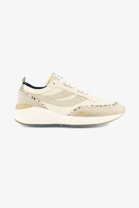 Sneakers: 4089 Beige 9TS Slim Calfhair Details Trainers