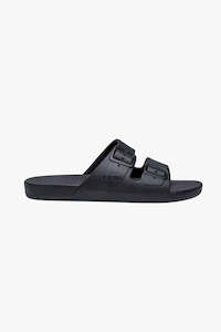 Slides: Freedom Black Double Strap Flexible Slide