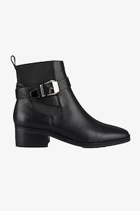 Boots: Lennox Black Leather Boot