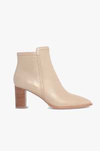 Boots: Marlee Mid Heel Bone Ankle Boot